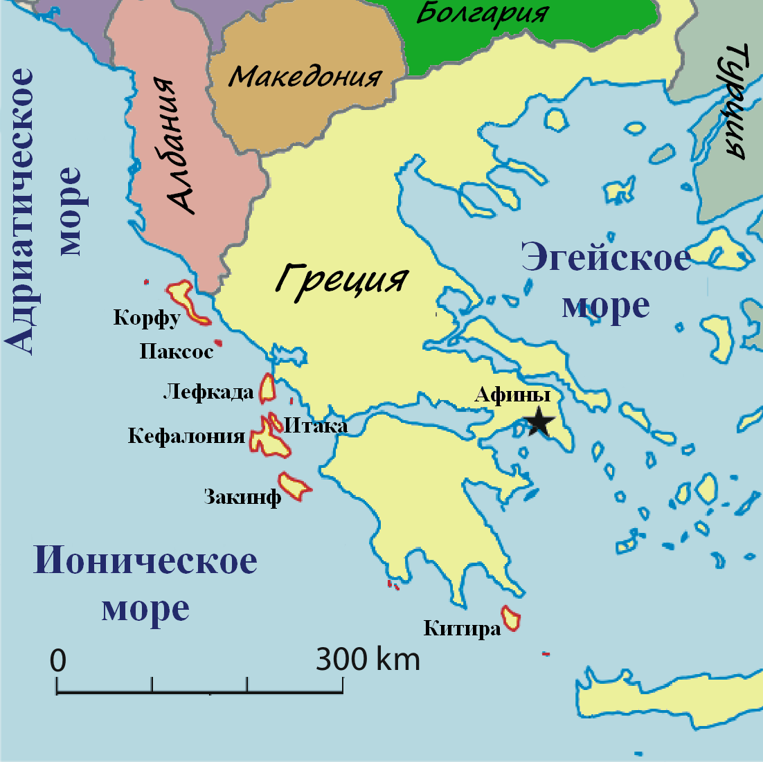 Ionian Islands Map 